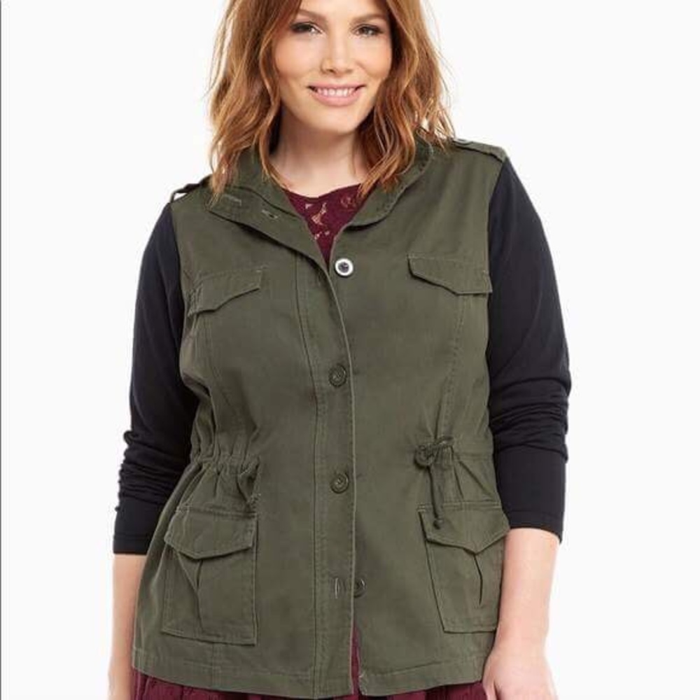 Torrid Mixed Fabric Utility Jacket
